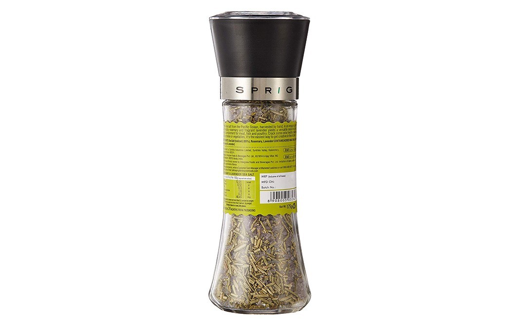 Sprig Rosemary and Lavender Infused Sea Salt Gourmet Seasoning   Bottle  175 grams